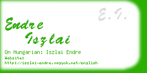 endre iszlai business card